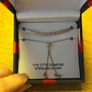 Sterling Silver Diamond Rope Bracelet